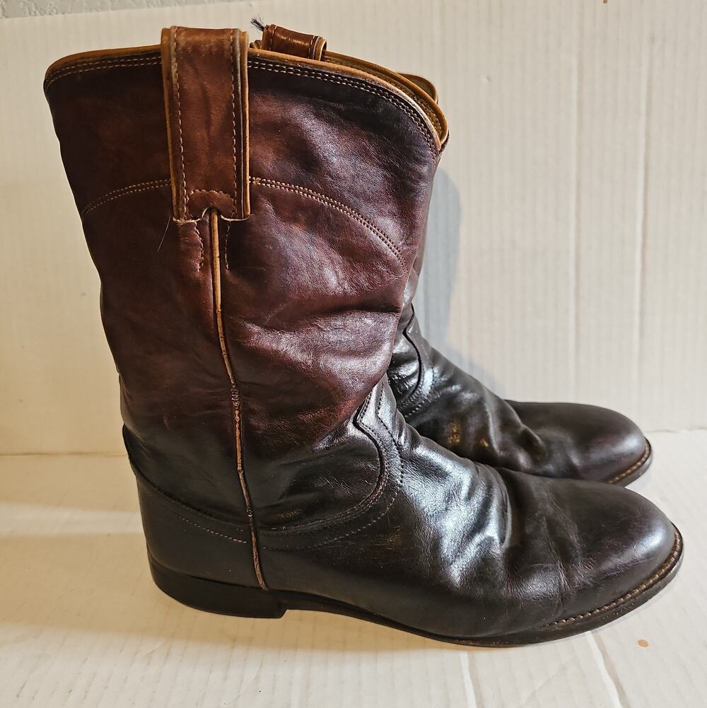 Justin Jackson Boots #3163 Men’s Size 9 EEE 10" Chestnut Marbled Deerlite Roper
